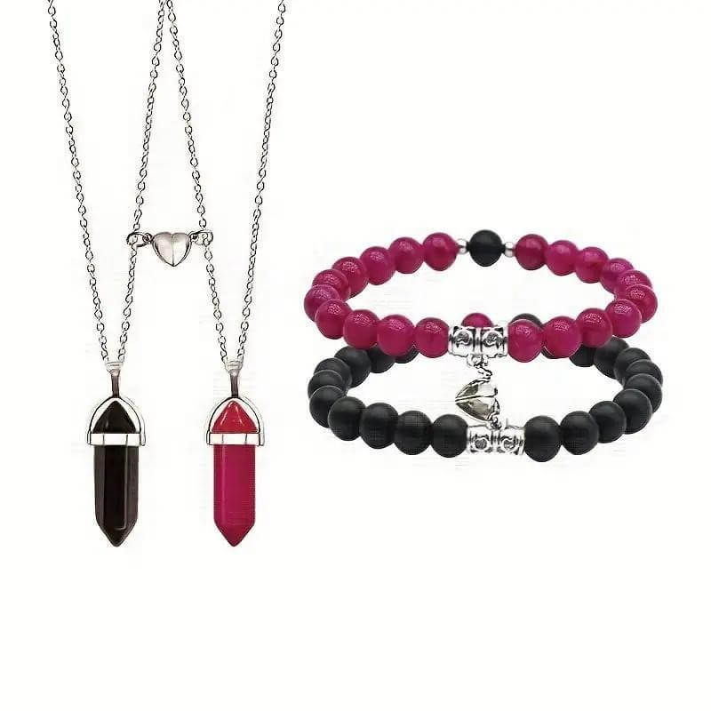 Magnetic Crystal Necklaces and Bracelets Sets