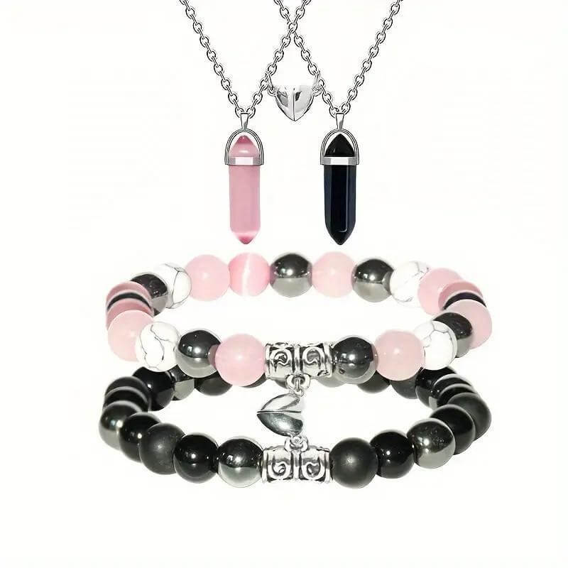 Magnetic Crystal Necklaces and Bracelets Sets