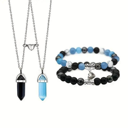 Magnetic Crystal Necklaces and Bracelets Sets