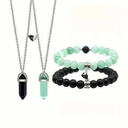 Magnetic Crystal Necklaces and Bracelets Sets