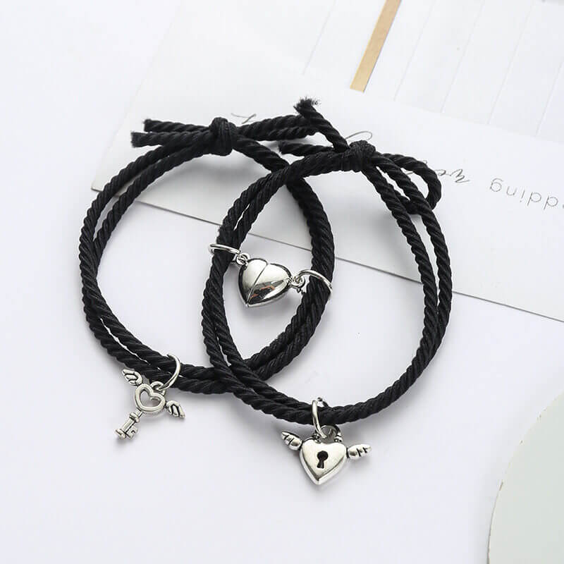 Magnetic Heart Lock Key BFF Bracelets Set - 2PCS