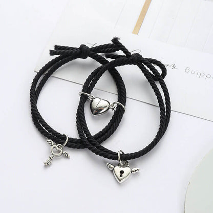 Magnetic Heart Lock Key BFF Bracelets Set - 2PCS