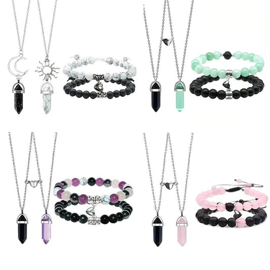 Magnetic Crystal Necklaces and Bracelets Sets