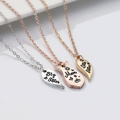 Mom Big Sister Little Sister 3 People Necklace