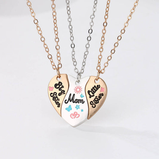 Mom Big Sister Little Sister 3 People Necklace