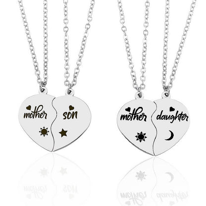 Mother & Kid Split Heart Necklaces
