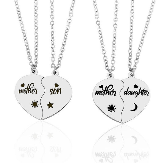 Mother & Kid Split Heart Necklaces