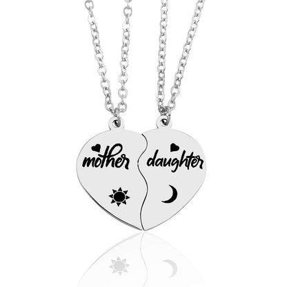 Mother & Kid Split Heart Necklaces
