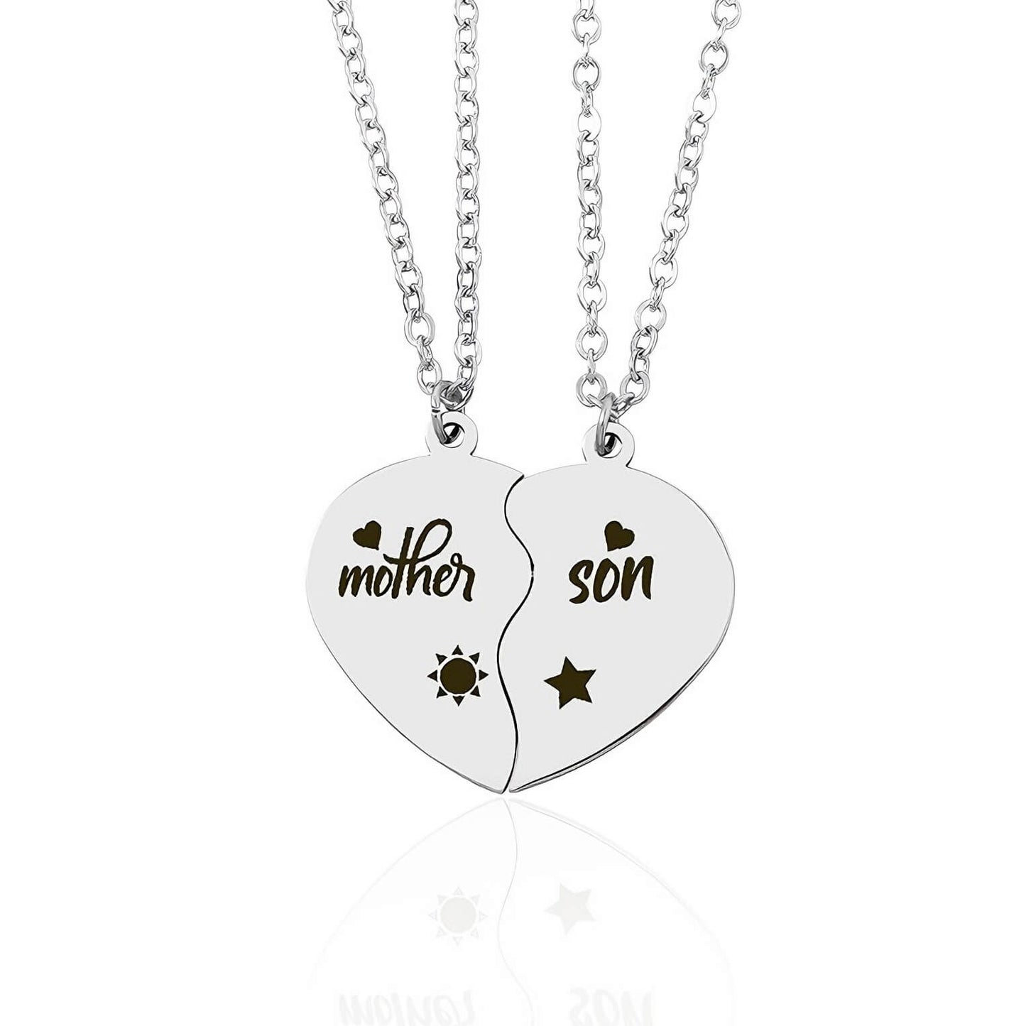 Mother & Kid Split Heart Necklaces