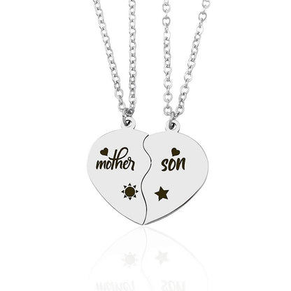 Mother & Kid Split Heart Necklaces