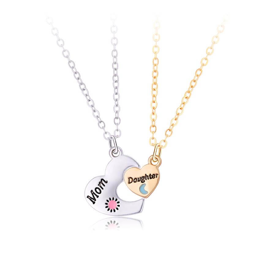 Mother and Daughter Necklace Set Sun & Moon