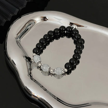 Black Energy Bead Couple Magnetic Bracelet