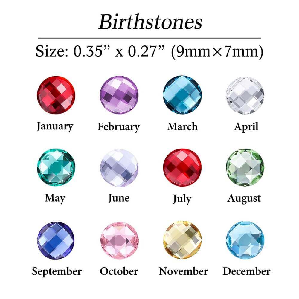 Custom Name & Birthstone Disc Necklace - Personalized Birthday Gift