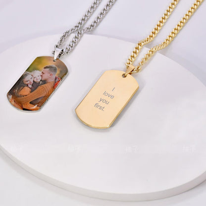 Personalized Necklaces for Father with Photo Text