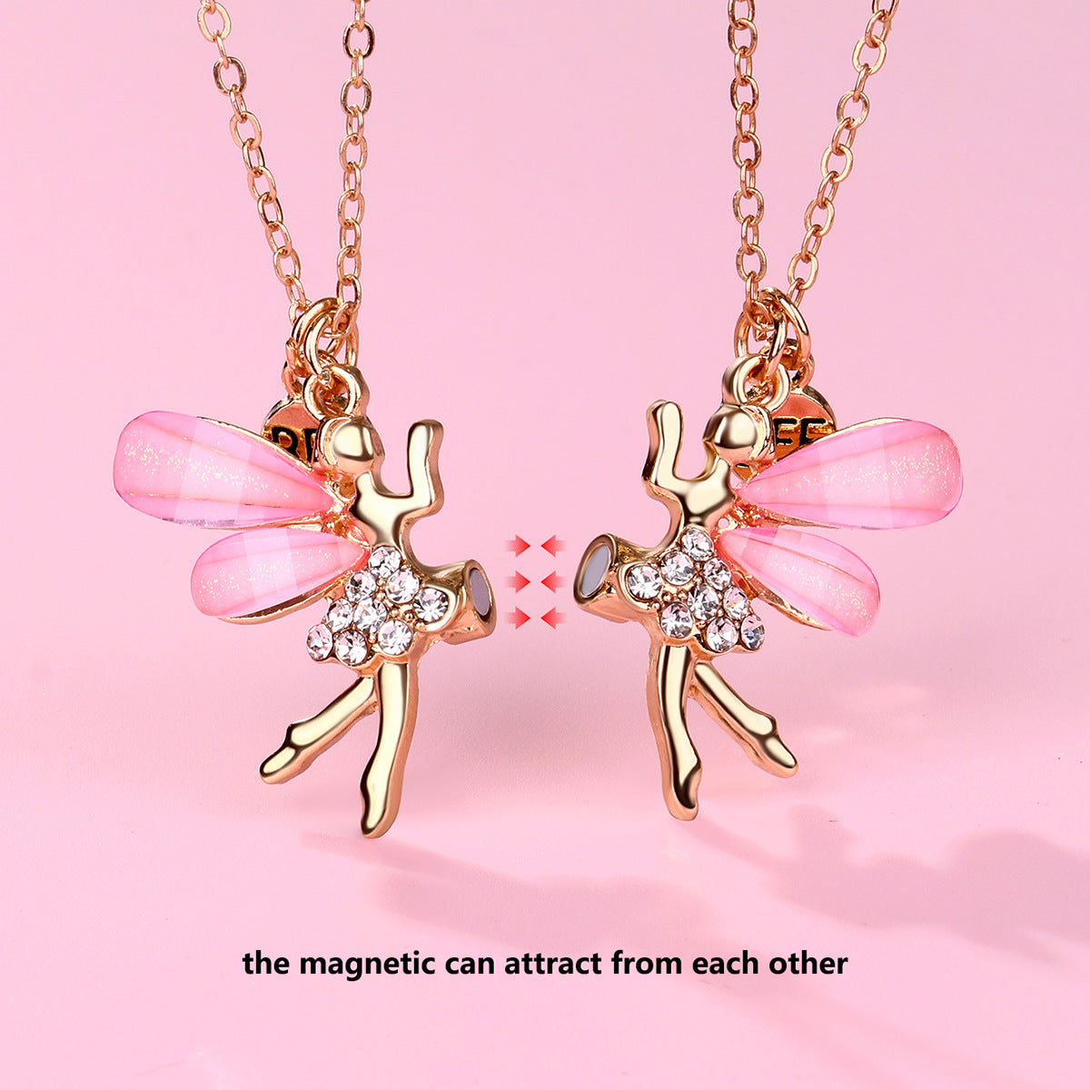 Pixie High-Five: Crystal Wing Magnetic Charm Necklaces