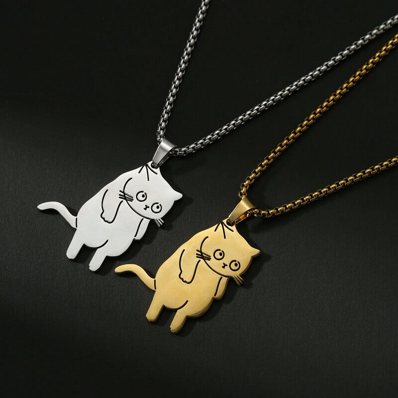 Playful Cat Trio Necklace Set - For 3 Best Friends