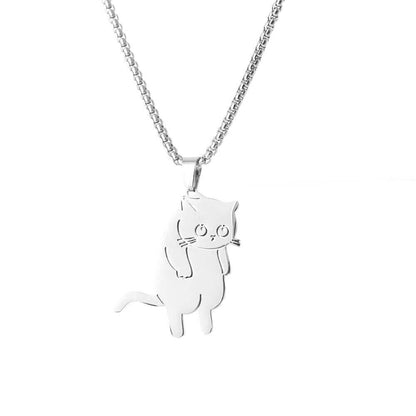 Playful Cat Trio Necklace Set - For 3 Best Friends