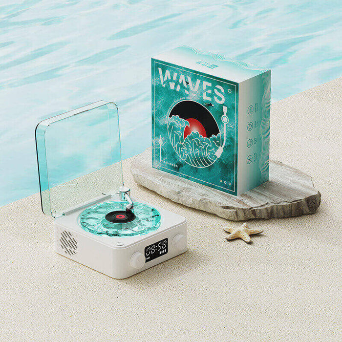 Retro vintage vinyl bluetooth speaker spinning disc music gift unique creative gift