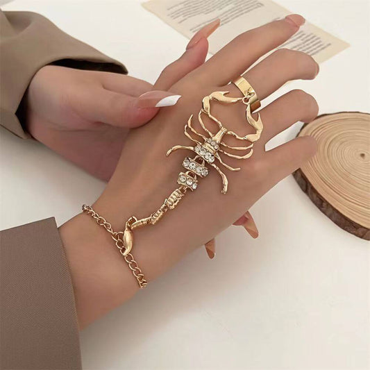 Scorpion Ring Bracelet, Creative Scorpio Jewelry for Women