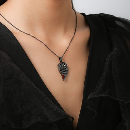 Love You Till Death Magnetic Skull Necklace