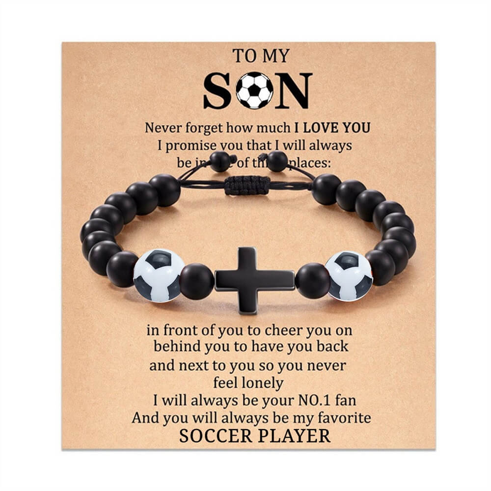 5 Styles Sports-Themed Cross Bracelets for Son