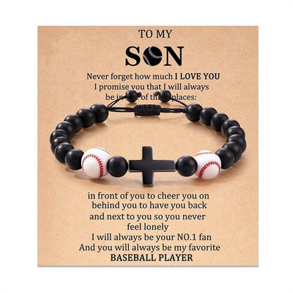 5 Styles Sports-Themed Cross Bracelets for Son