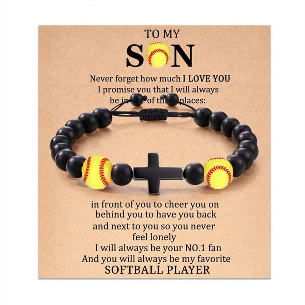 5 Styles Sports-Themed Cross Bracelets for Son