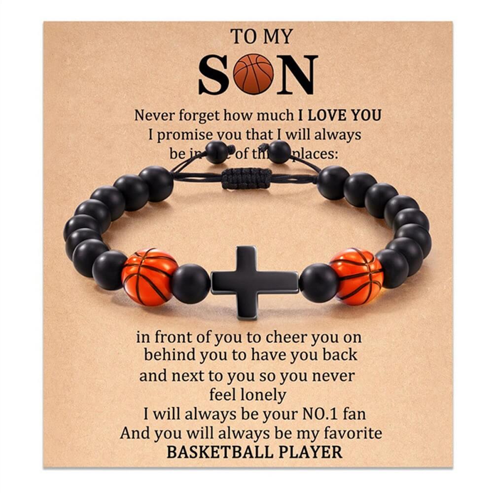 5 Styles Sports-Themed Cross Bracelets for Son