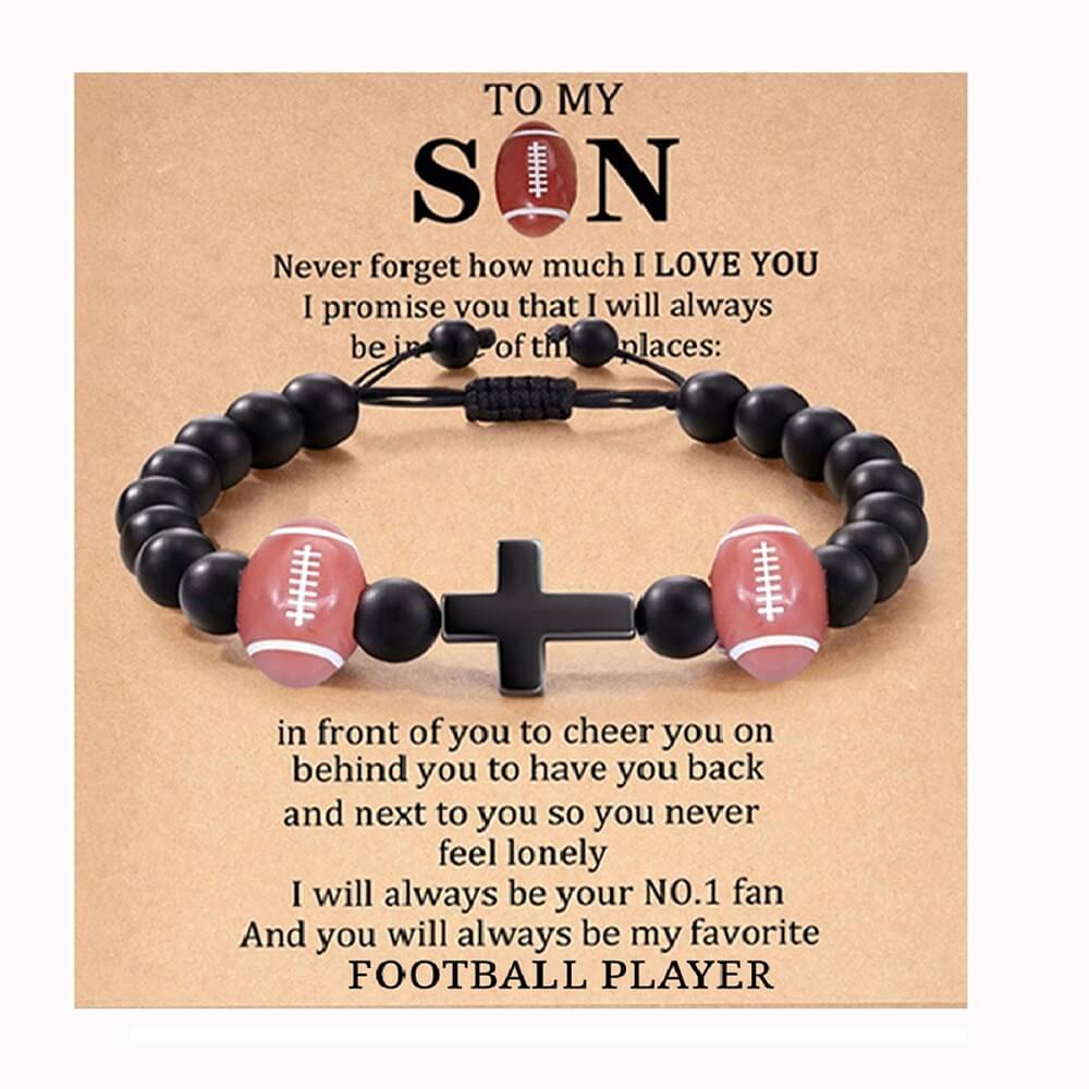 5 Styles Sports-Themed Cross Bracelets for Son