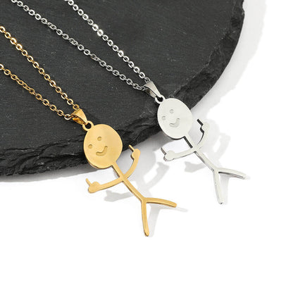 Stick Figure Bestie Necklace - Playful BFF Gift