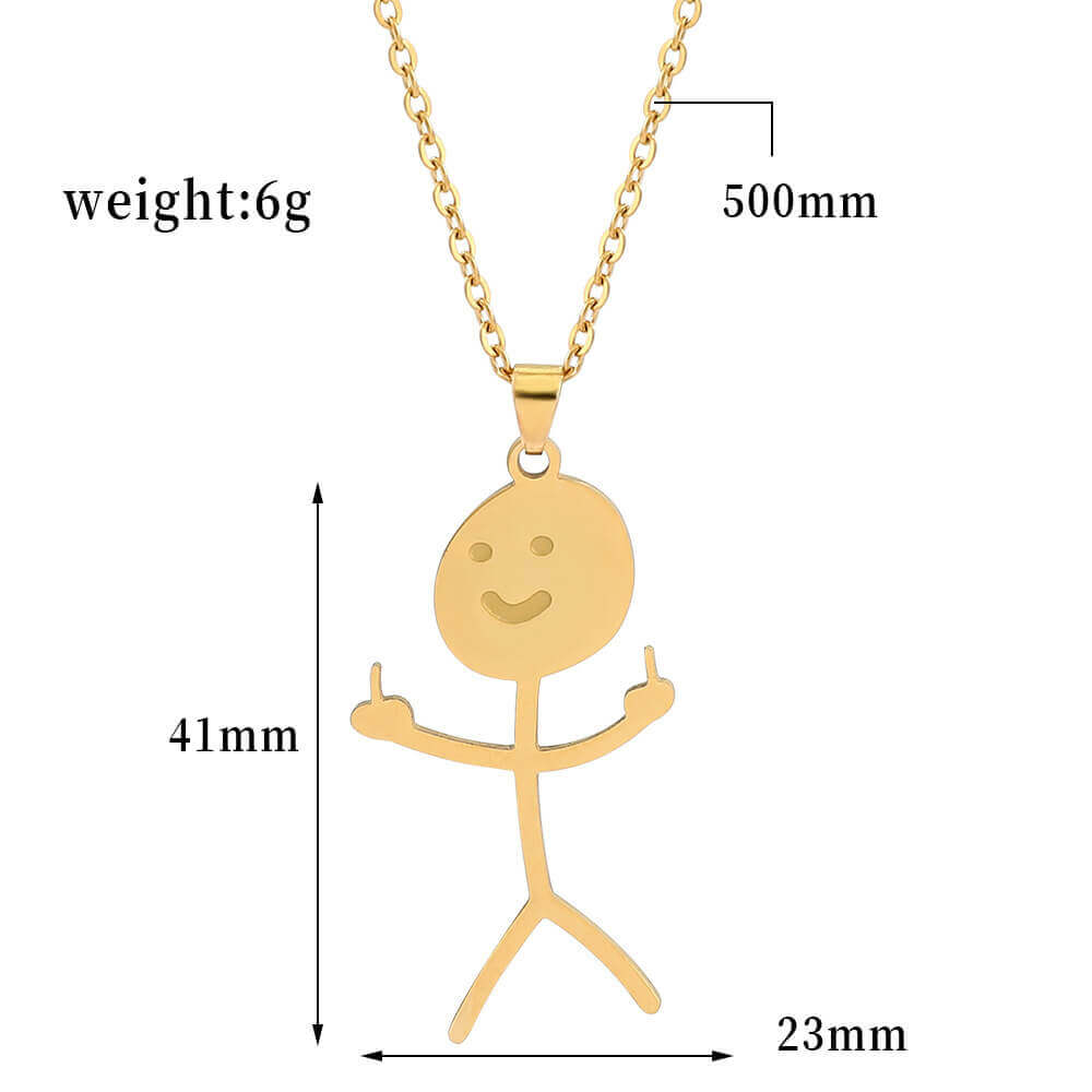 Stick Figure Bestie Necklace - Playful BFF Gift