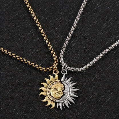 Sun & Moon Matching Couple Necklace Set