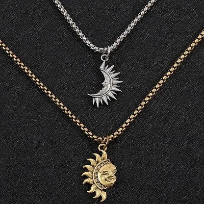Sun & Moon Matching Couple Necklace Set