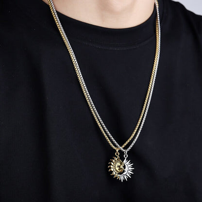 Sun & Moon Matching Couple Necklace Set