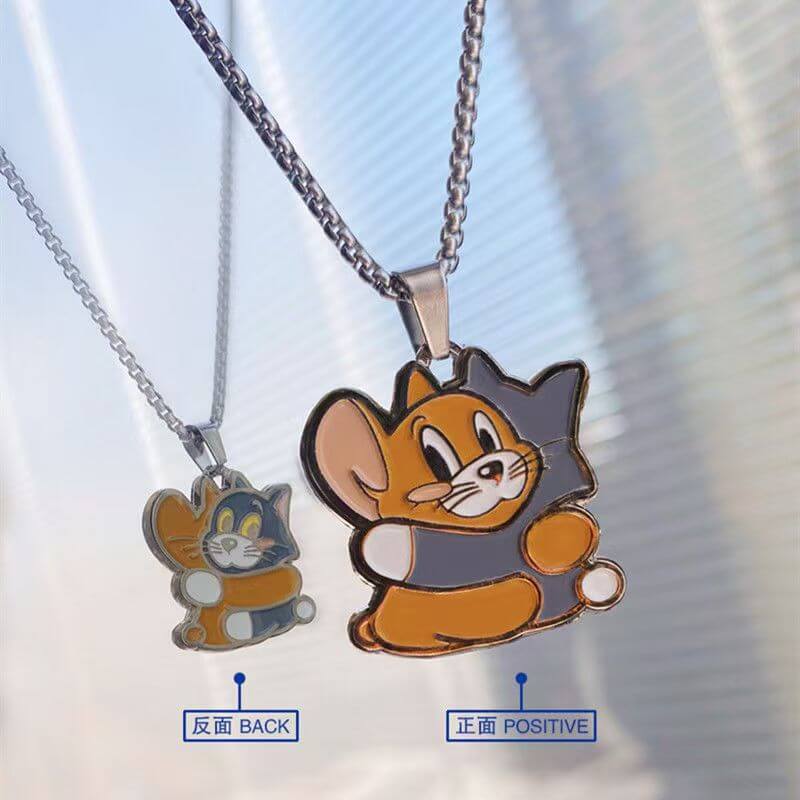 Tom & Jerry Hugging BFF Necklace Set - 2 Piece