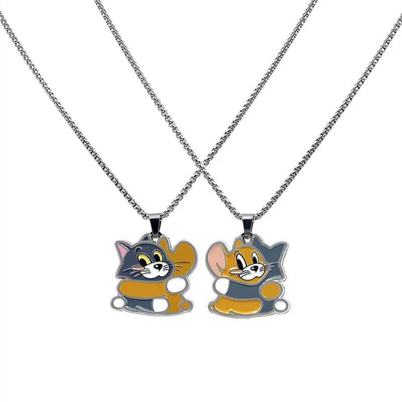 Tom & Jerry Hugging BFF Necklace Set - 2 Piece