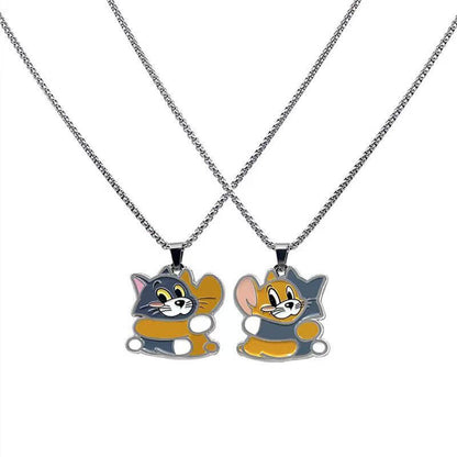 Tom & Jerry Hugging BFF Necklace Set - 2 Piece