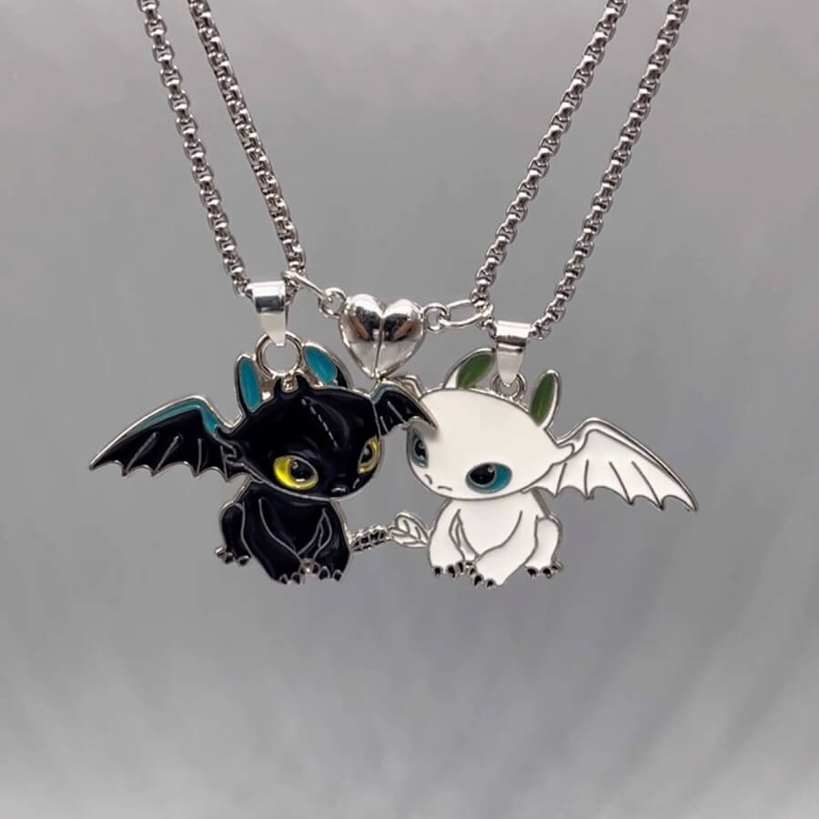 HTTYD Toothless & Light Fury Friendship Necklace Set