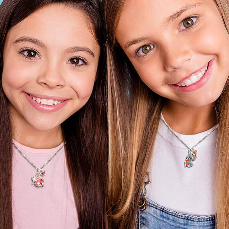 Matching Stitch and Angel Necklaces