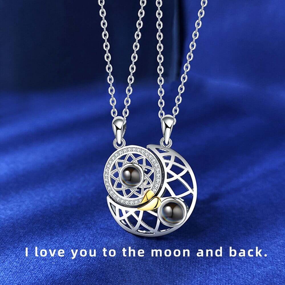 Moon 100 Ways Of Saying I Love You Necklace Cubic Zirconia 100