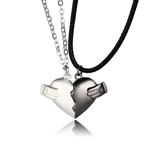 2 Pcs Heart Magnetic Couple Necklace