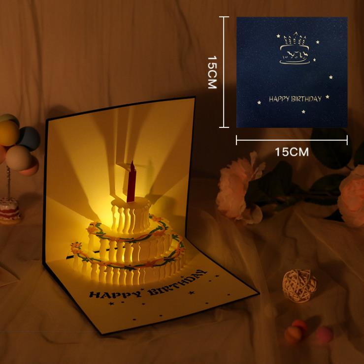 3D Birthday Card with Birthday Music and Light