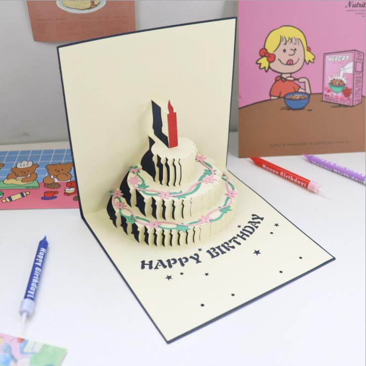 3D Birthday Card with Birthday Music and Light