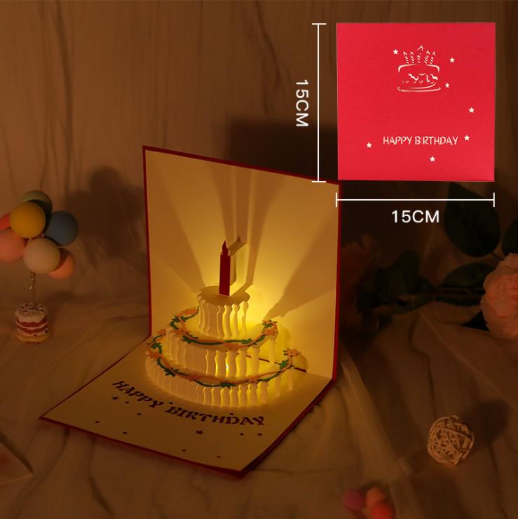 3D Birthday Card with Birthday Music and Light
