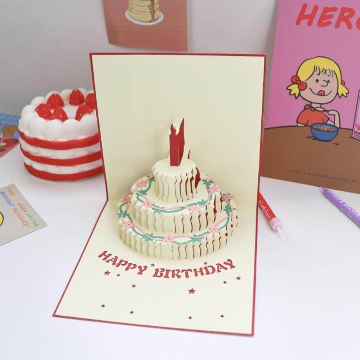 3D Birthday Card with Birthday Music and Light