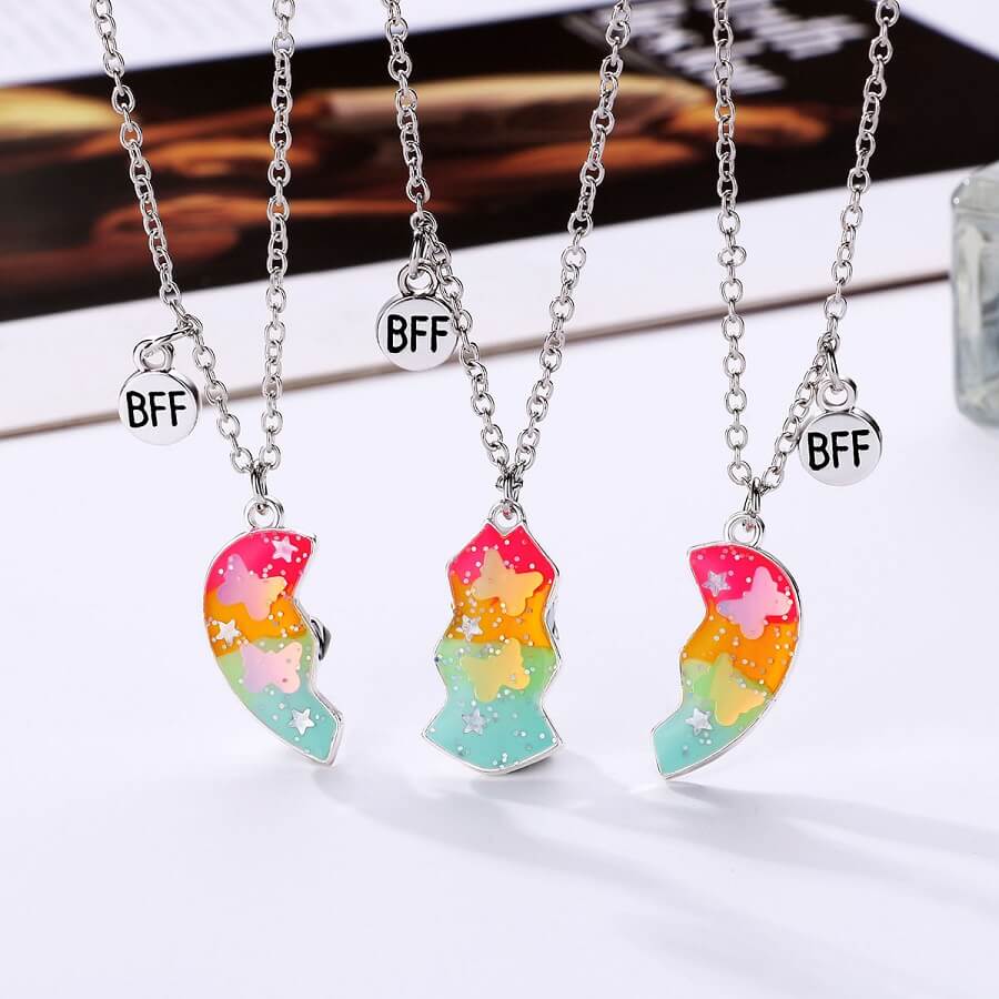 Butterfly Magnetic Friendship Necklaces for 3