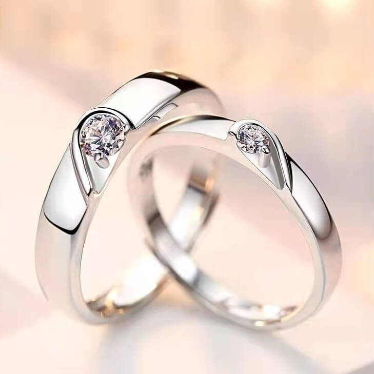 Custom Name Lovers Rings Heart Matching Rings – worldnetgifts