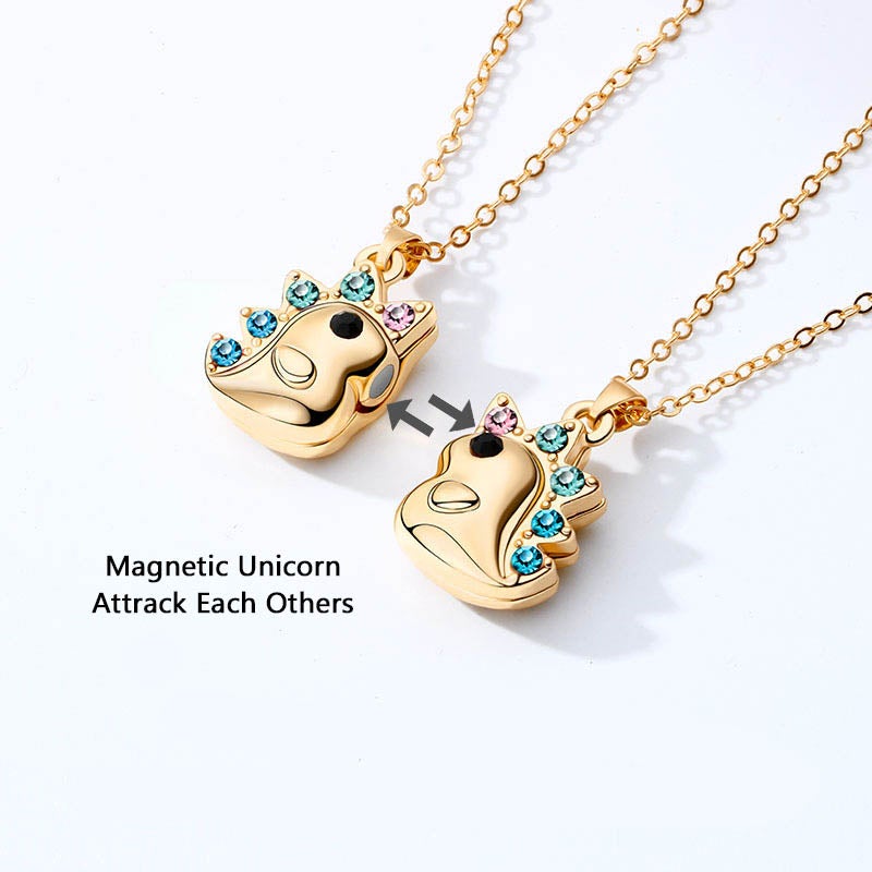 Cute Unicorn Magnetic Relationship Necklaces 2pcs
