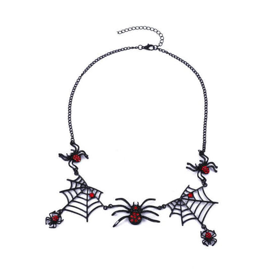 Halloween Dark Spider Web Short Clavicle Chain