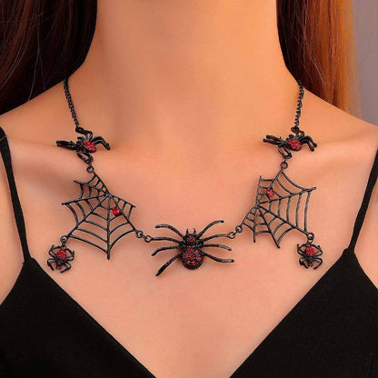 Halloween Dark Spider Web Short Clavicle Chain